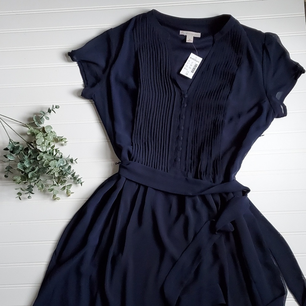Navy blue dress.
